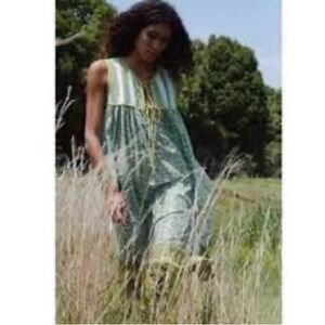 Daughter of India Green Printed Sleeveless Summer Dress